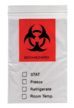 biohazard red lable zip bags with paperwork holder